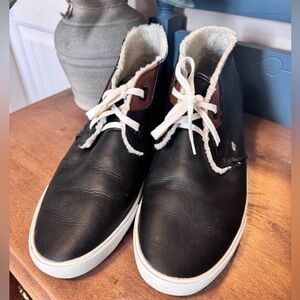 Men's BoxFresh Leather Sherpa Lined Shoes With Robber Soles Sz 11